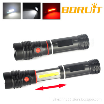 Multifunctional Q5 and COB LED Flashlight for Camping